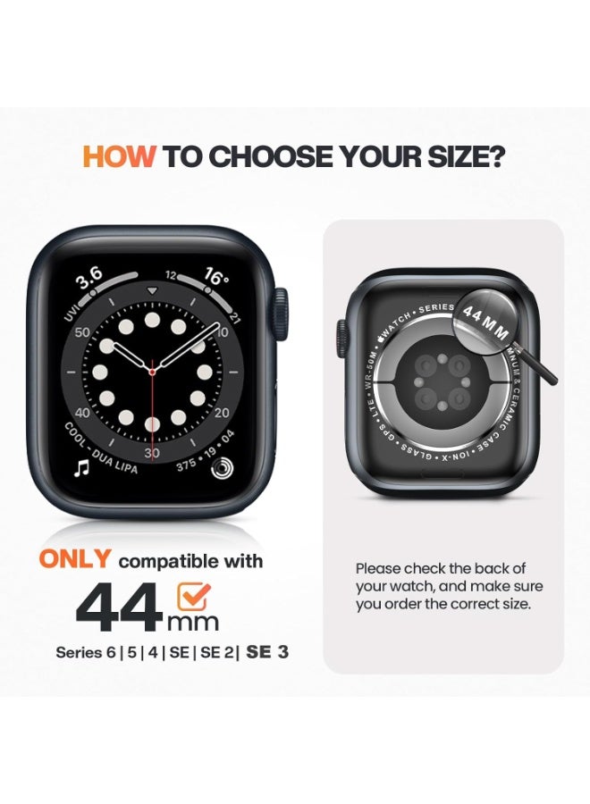 QIRG 2 in 1 Waterproof Case for Apple Watch Series 6/5/4, SE 3/2/1 Screen Protector 44mm, 360 Protective Glass Face Cover Hard PC Bumper + Back Frame for Apple Watch Series 6/5/4, SE 3/2/1 44 mm, Black - Image 2